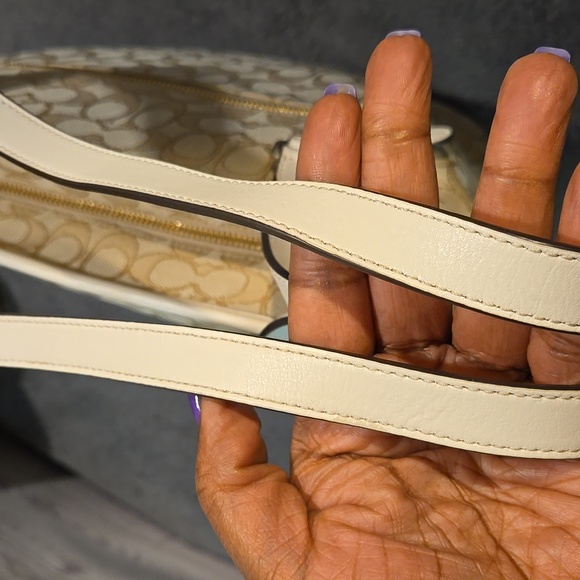 Coach F58282 Outline Signature Zip Top Cream Tote Bag - Picture 5 of 13